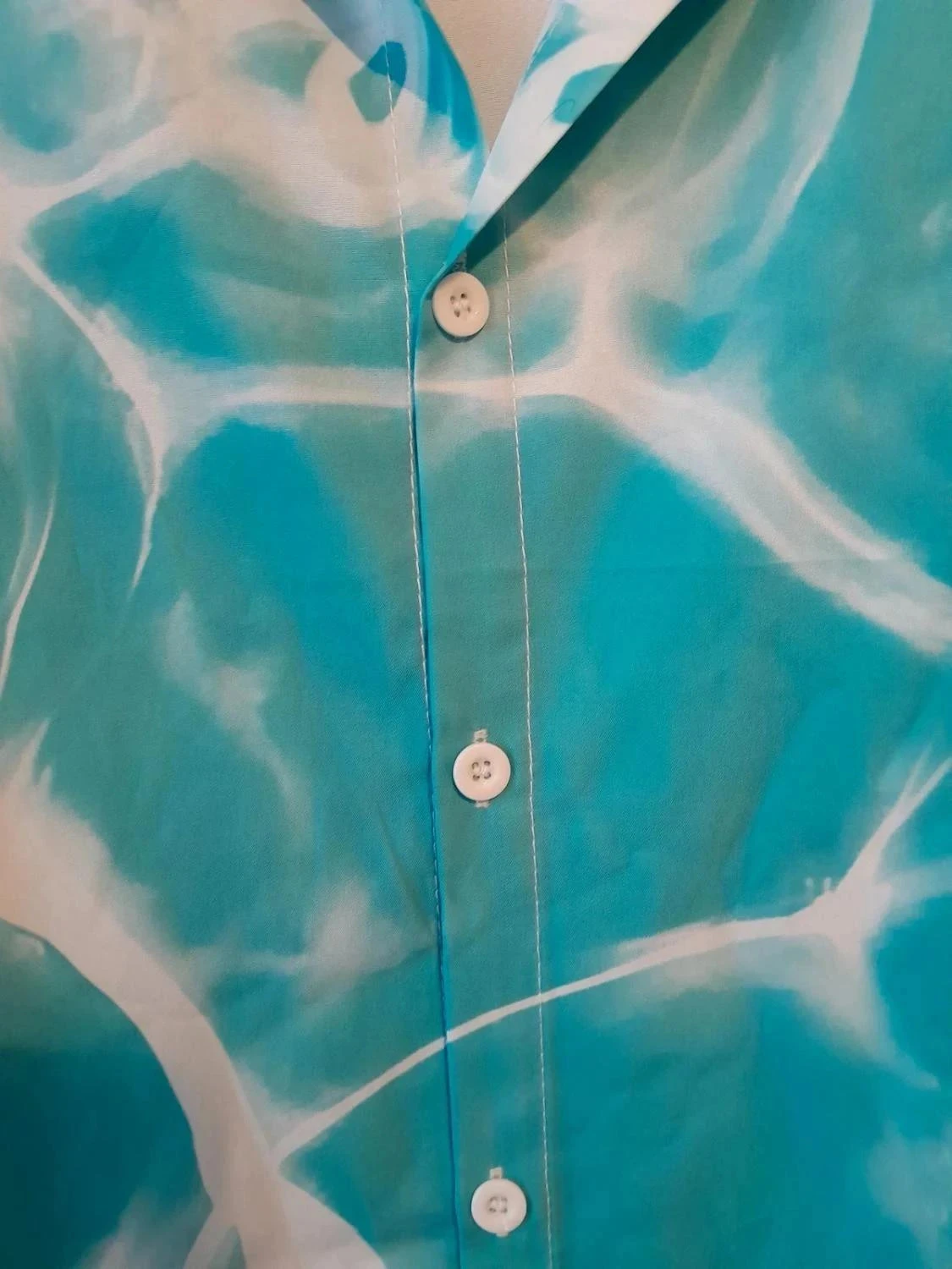 Blusa tamanho grande, estampa azul e branca, tamanho 6XL – photo 4
